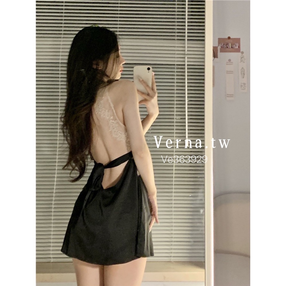 冰絲掛脖露背性感睡衣-細節圖6