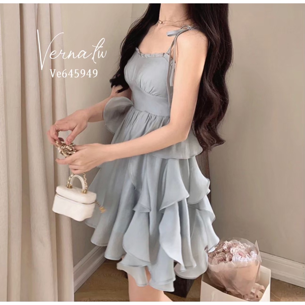 仙女款‘瑠璃藍飄逸美裙-細節圖2