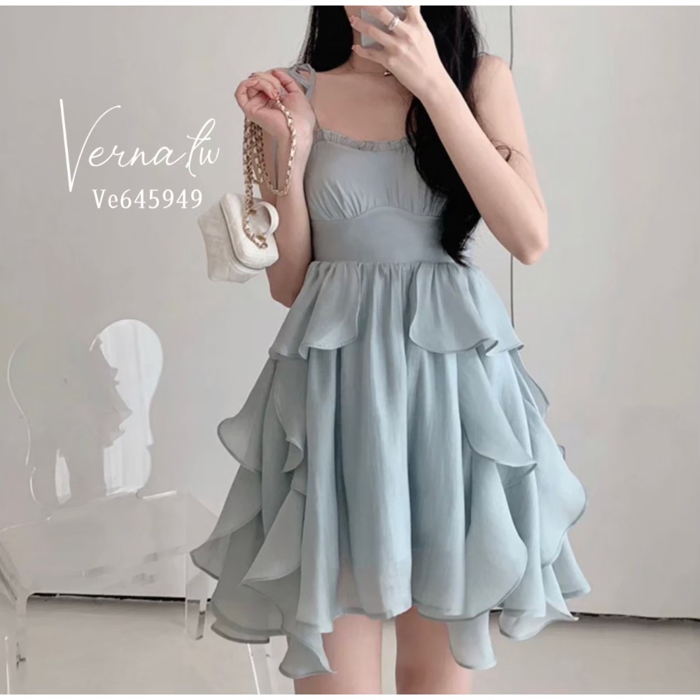 仙女款‘瑠璃藍飄逸美裙-細節圖3