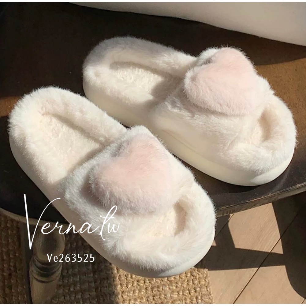 暖呼呼少女感愛心拖鞋-細節圖2