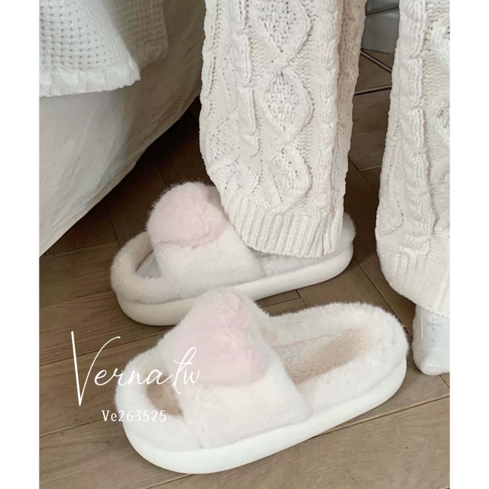 暖呼呼少女感愛心拖鞋-細節圖3