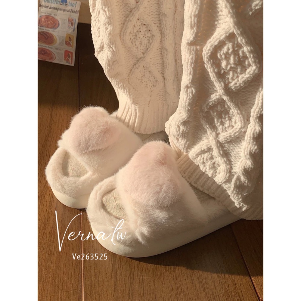 暖呼呼少女感愛心拖鞋-細節圖4