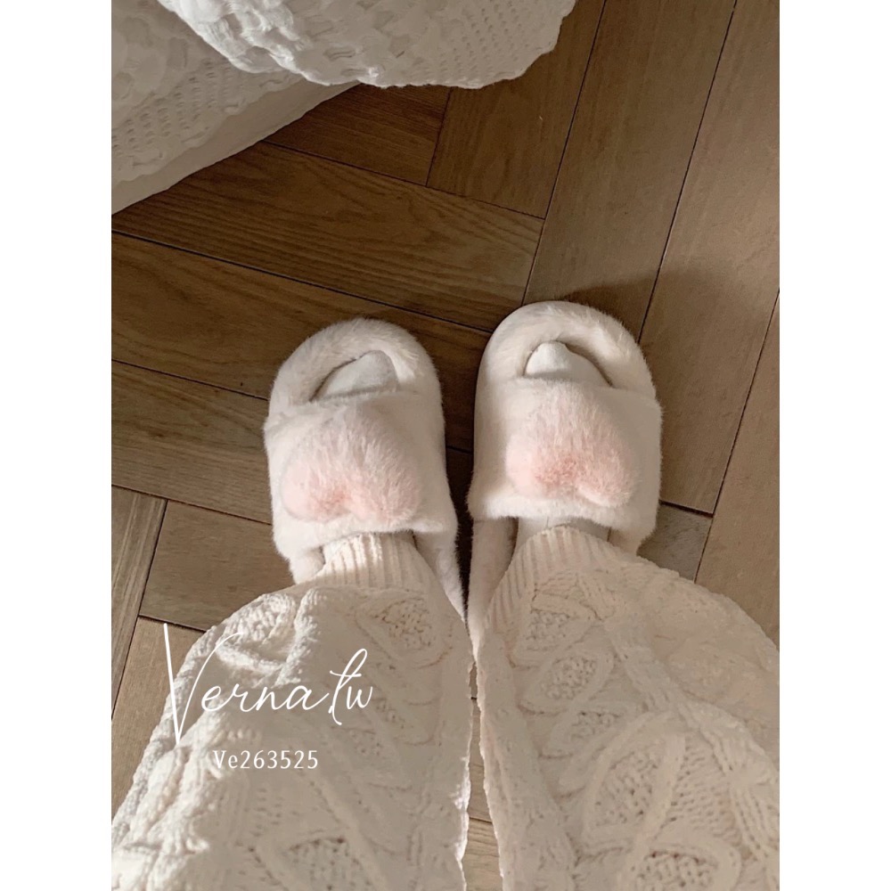 暖呼呼少女感愛心拖鞋-細節圖5