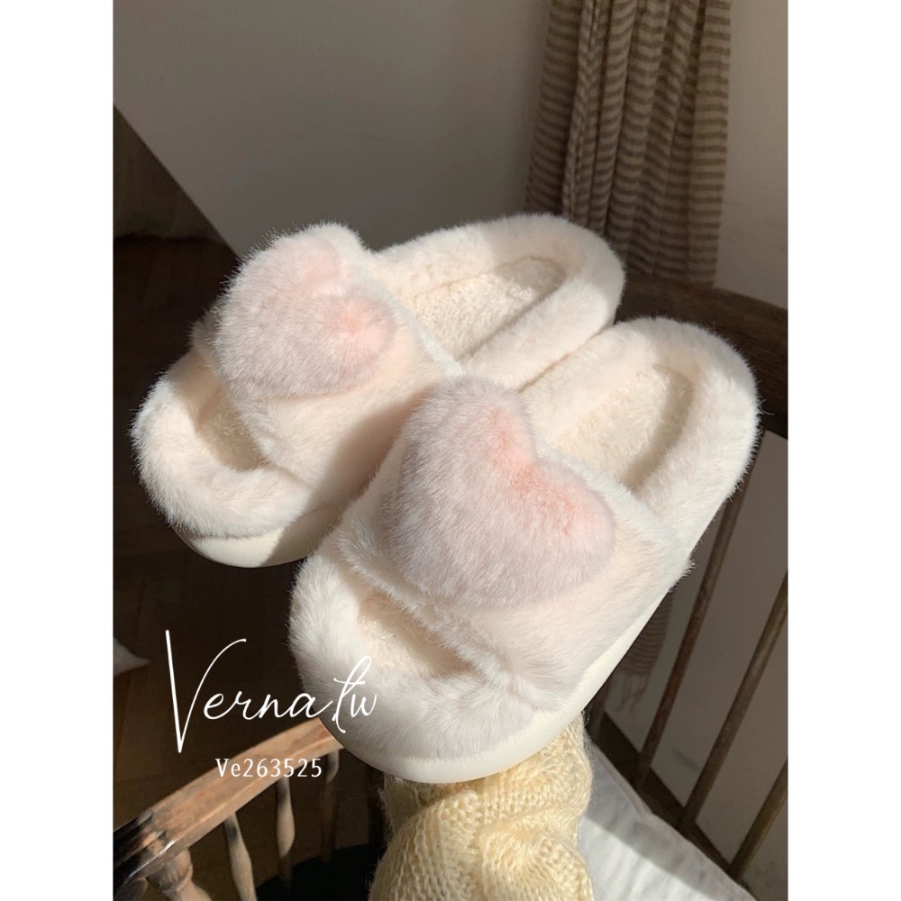 暖呼呼少女感愛心拖鞋-細節圖7