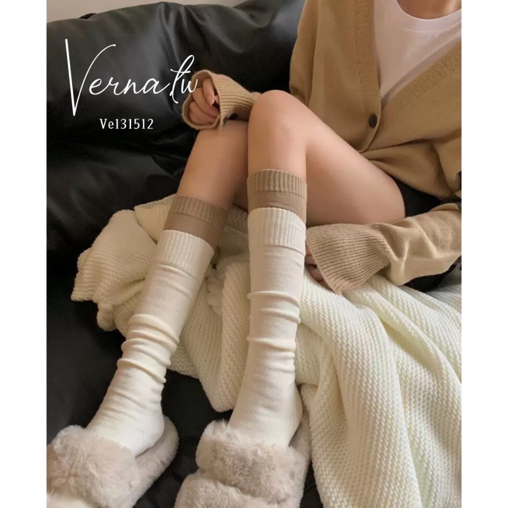 假兩層撞色甜甜中筒襪-細節圖6