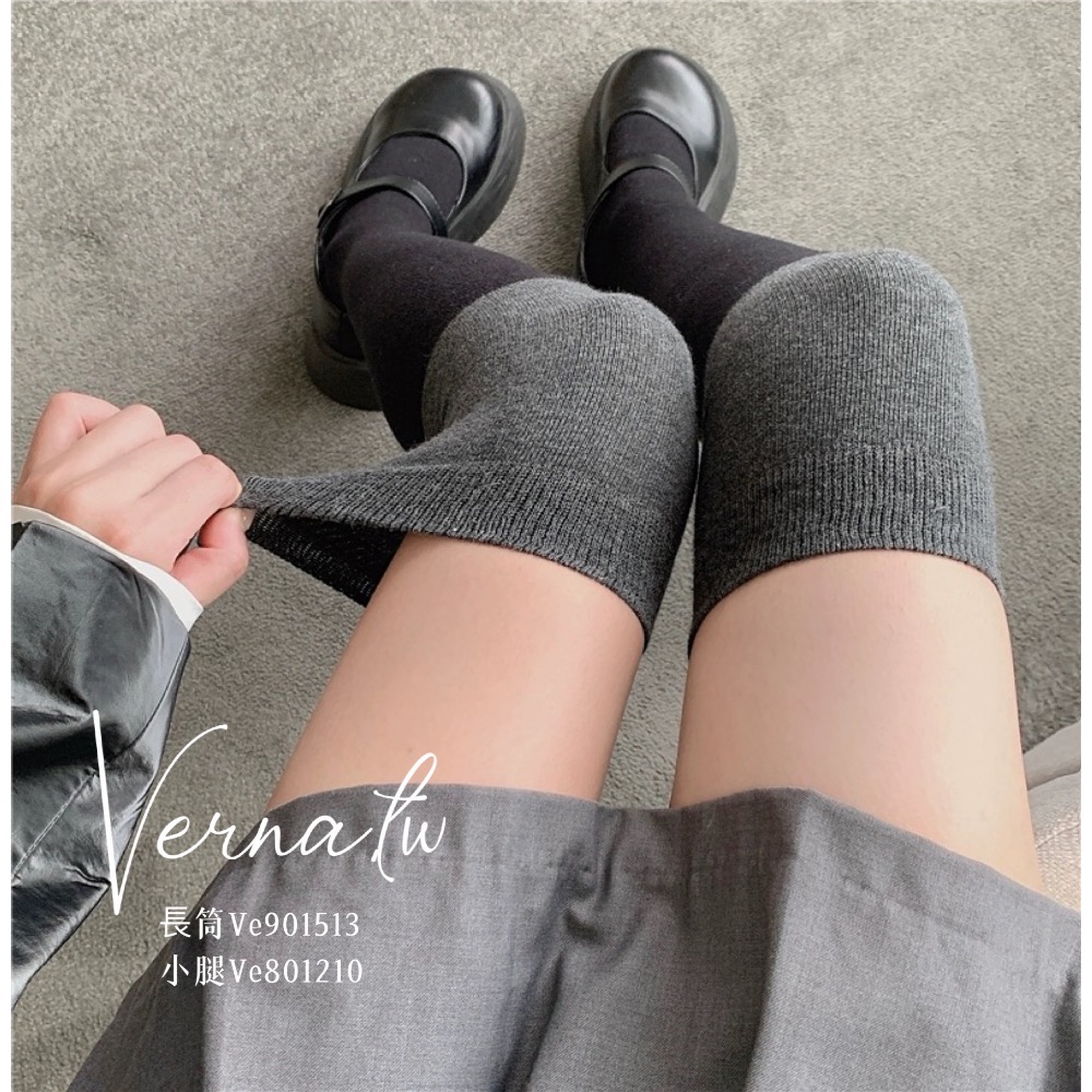 黑灰撞色拼接長筒/小腿襪-細節圖7