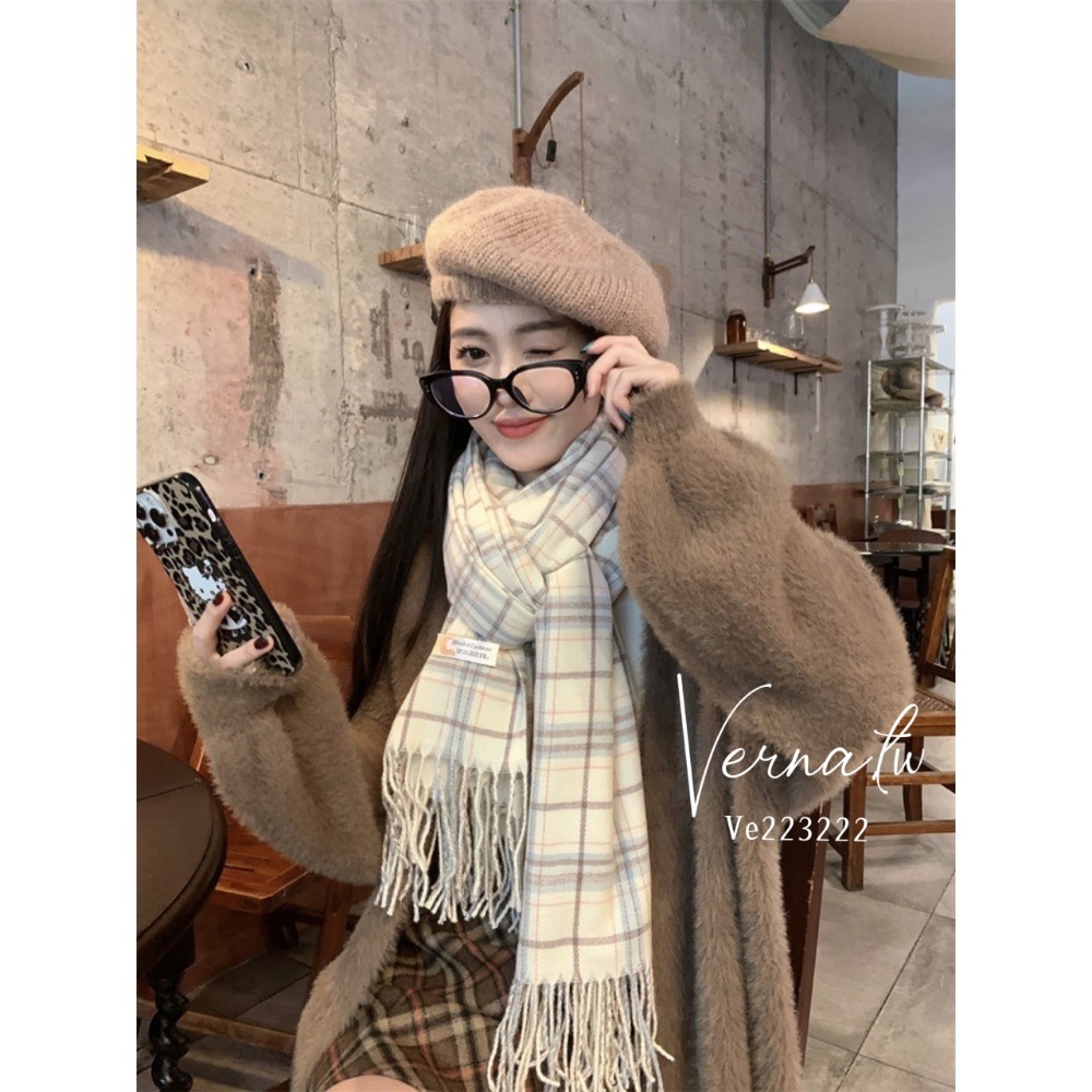 經典格子百搭7色圍巾-細節圖3