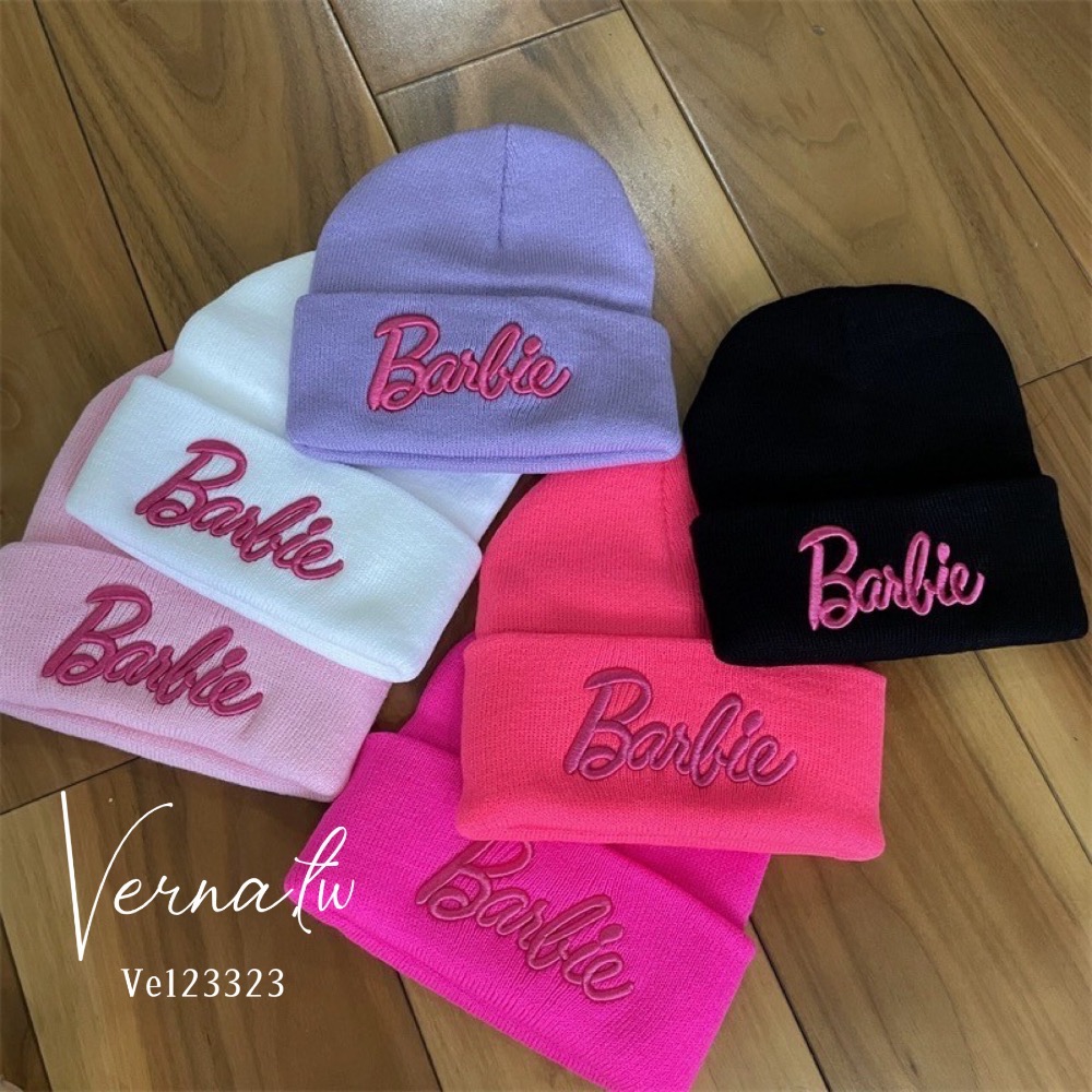 芭比配色立體刺繡針織帽6色-細節圖2