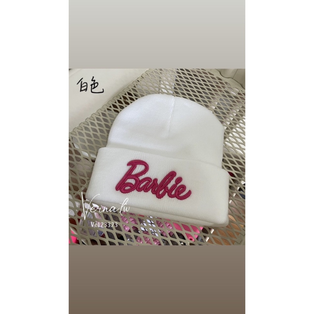 芭比配色立體刺繡針織帽6色-細節圖3