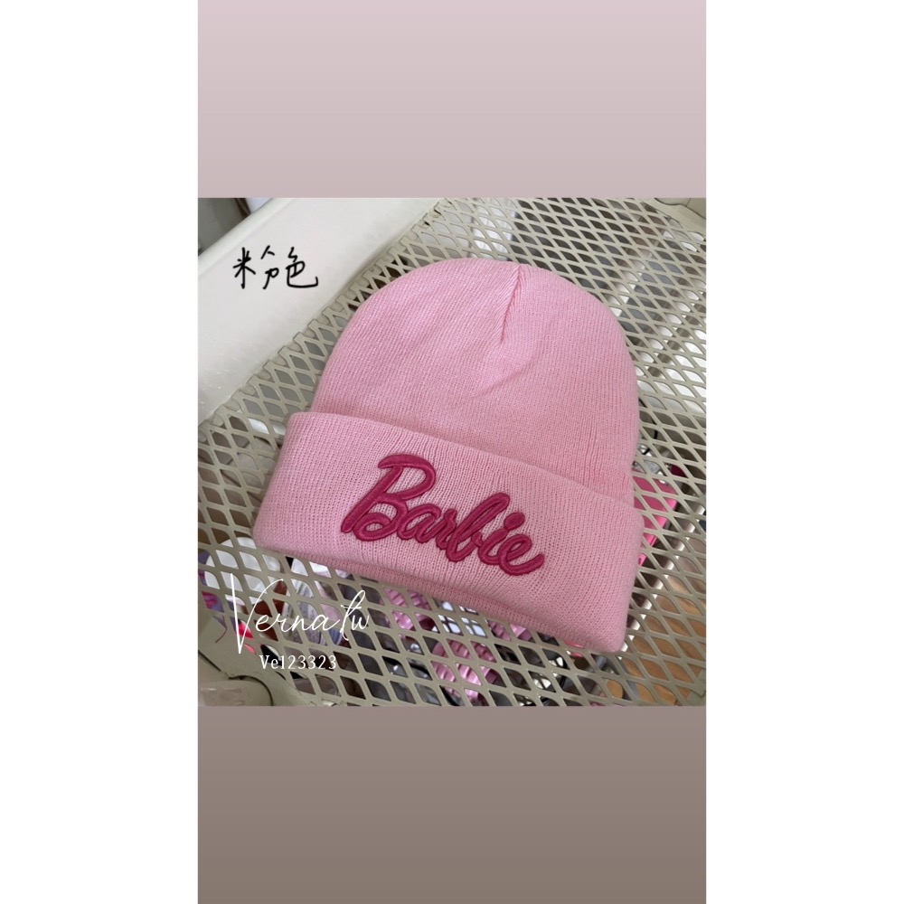 芭比配色立體刺繡針織帽6色-細節圖4