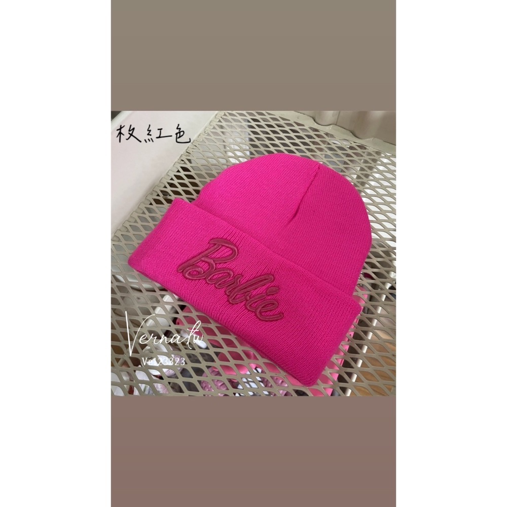 芭比配色立體刺繡針織帽6色-細節圖5