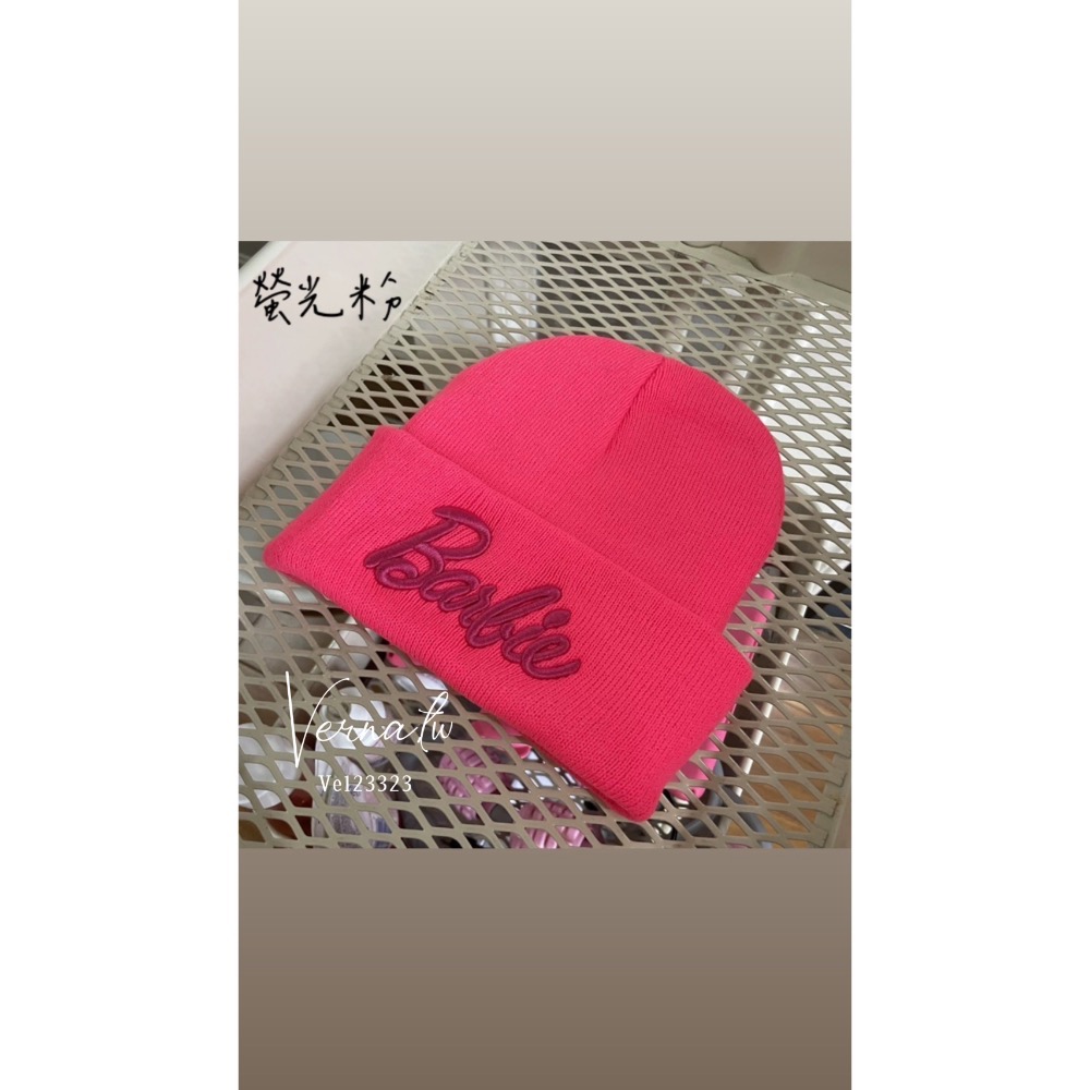 芭比配色立體刺繡針織帽6色-細節圖6