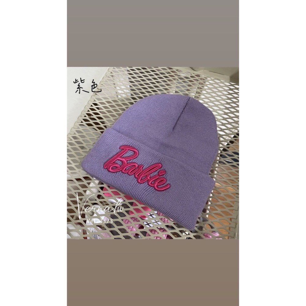 芭比配色立體刺繡針織帽6色-細節圖7
