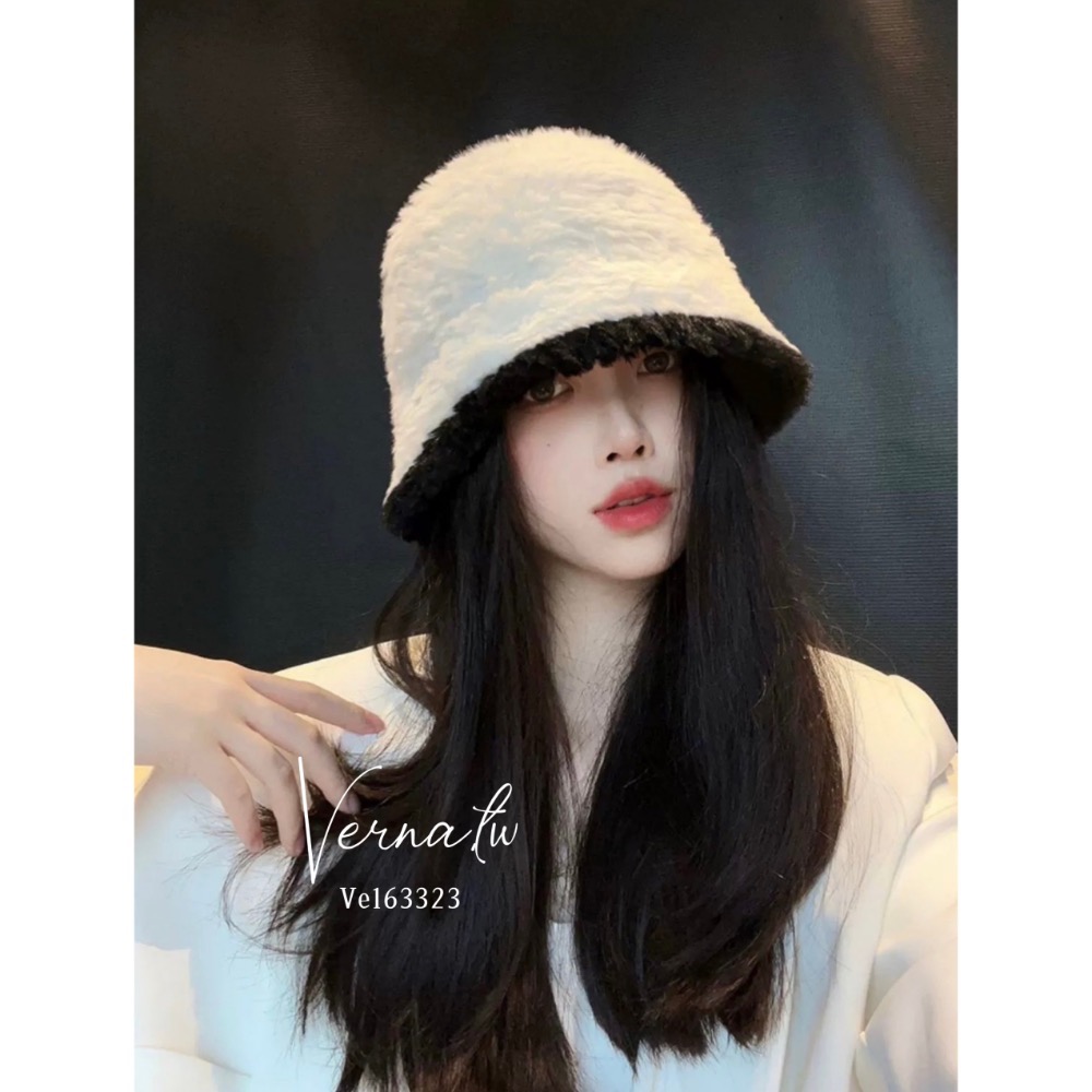 針織毛絨絨撞色漁夫帽-細節圖2