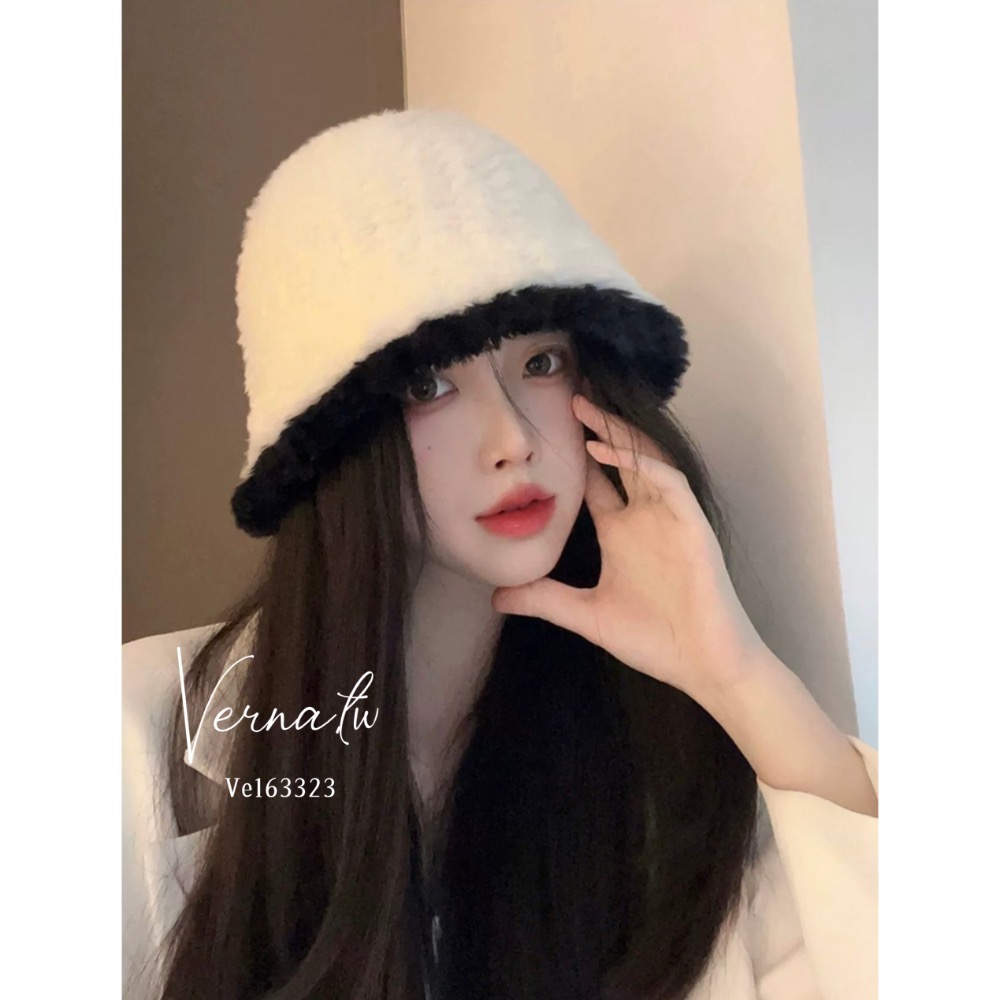 針織毛絨絨撞色漁夫帽-細節圖7