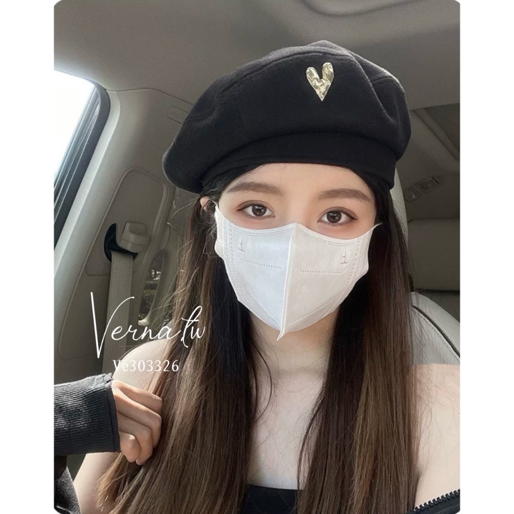 愛心金屬標貝雷帽-細節圖2