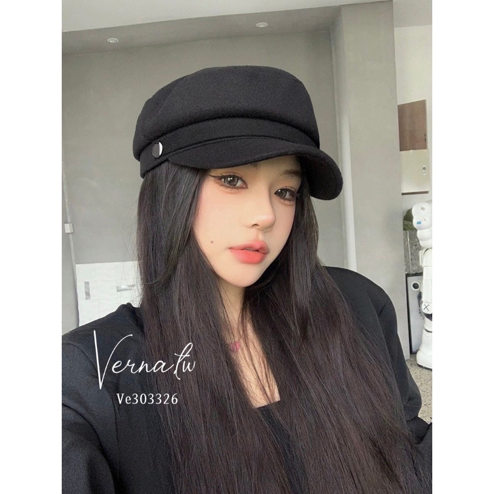 毛呢帽扣貝雷帽-細節圖3