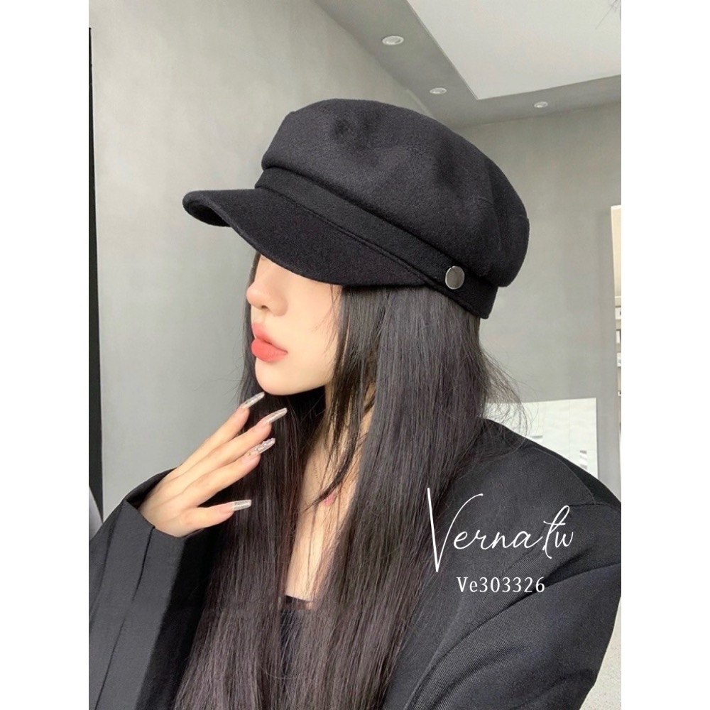 毛呢帽扣貝雷帽-細節圖5