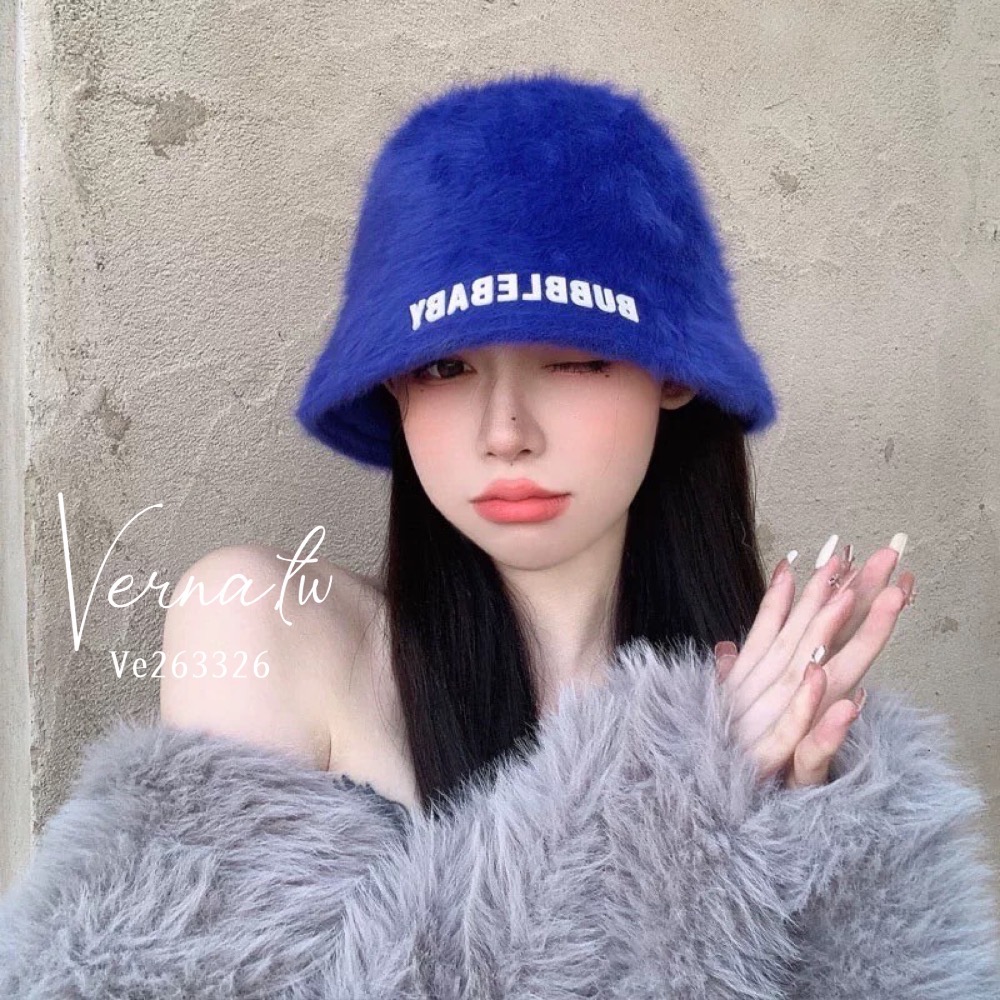 毛絨字母漁夫帽5色-細節圖3