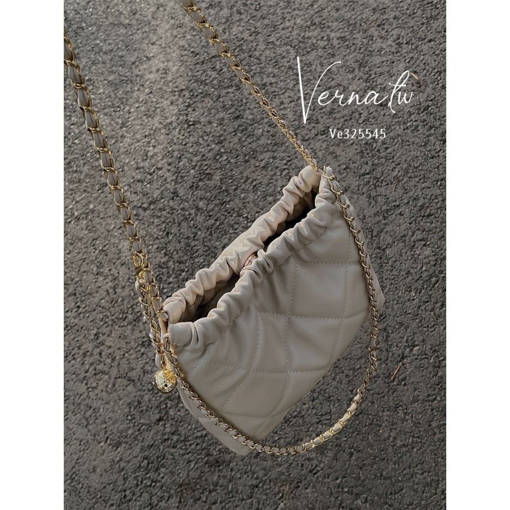 質感菱格紋肩背包-細節圖2