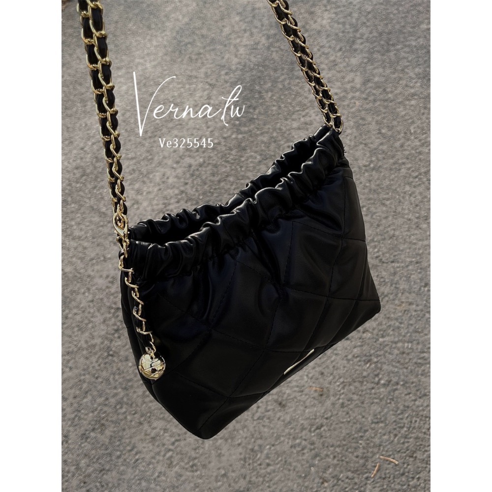 質感菱格紋肩背包-細節圖9