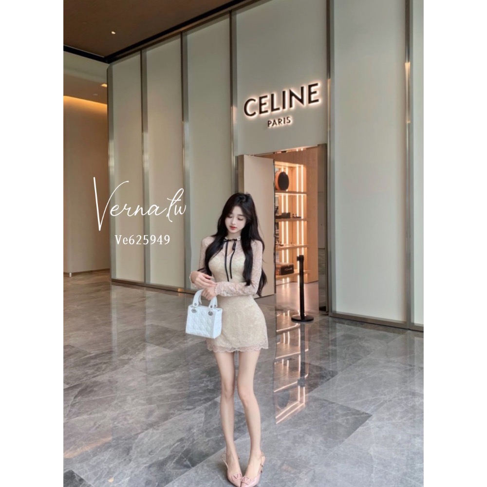 溫柔風蕾絲純欲連身裙-細節圖2