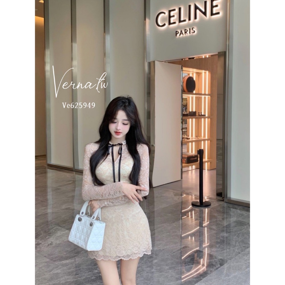 溫柔風蕾絲純欲連身裙-細節圖3