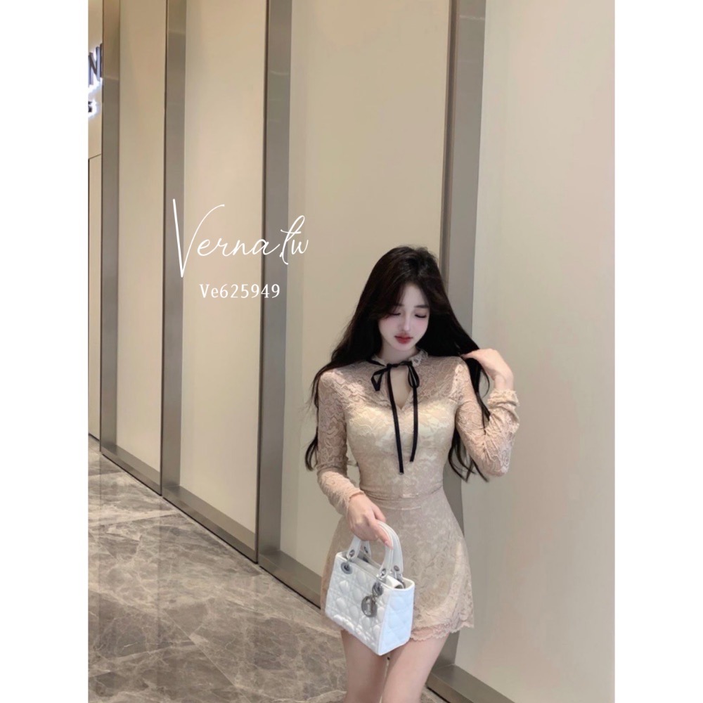 溫柔風蕾絲純欲連身裙-細節圖7