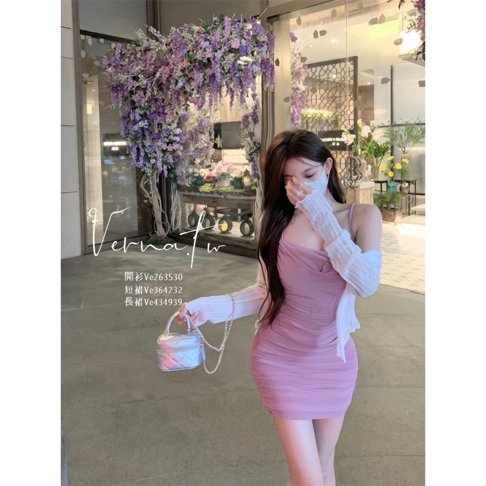 甜美網紗連身裙+透膚開衫-細節圖2