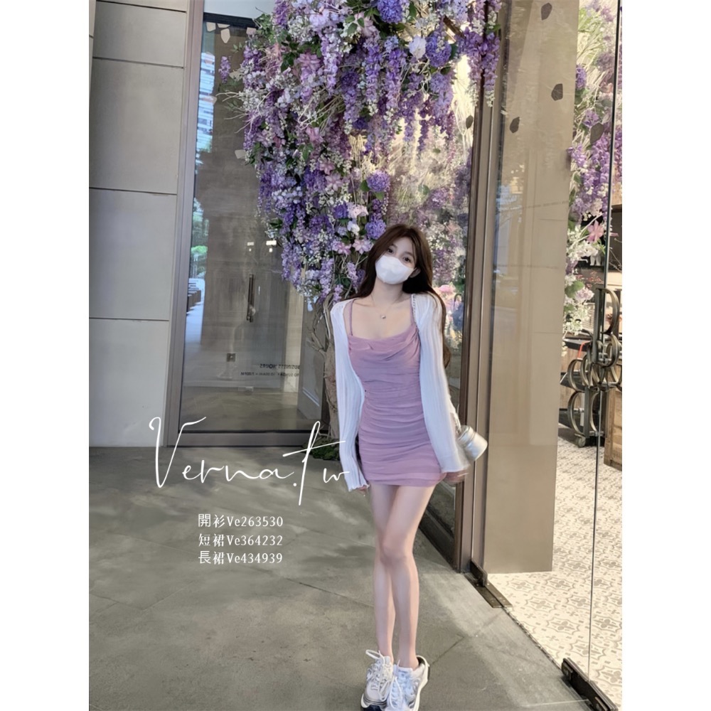 甜美網紗連身裙+透膚開衫-細節圖3