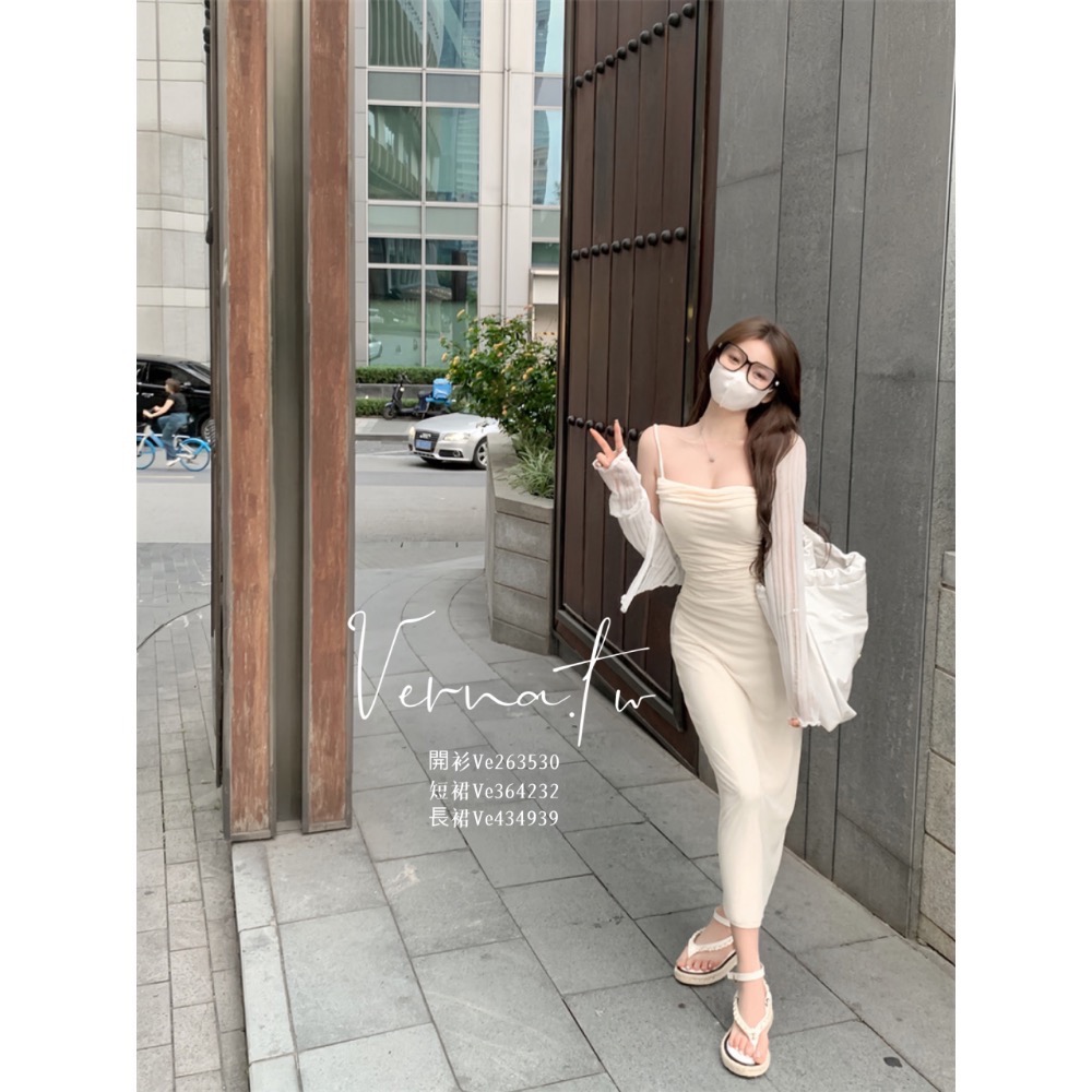 甜美網紗連身裙+透膚開衫-細節圖11