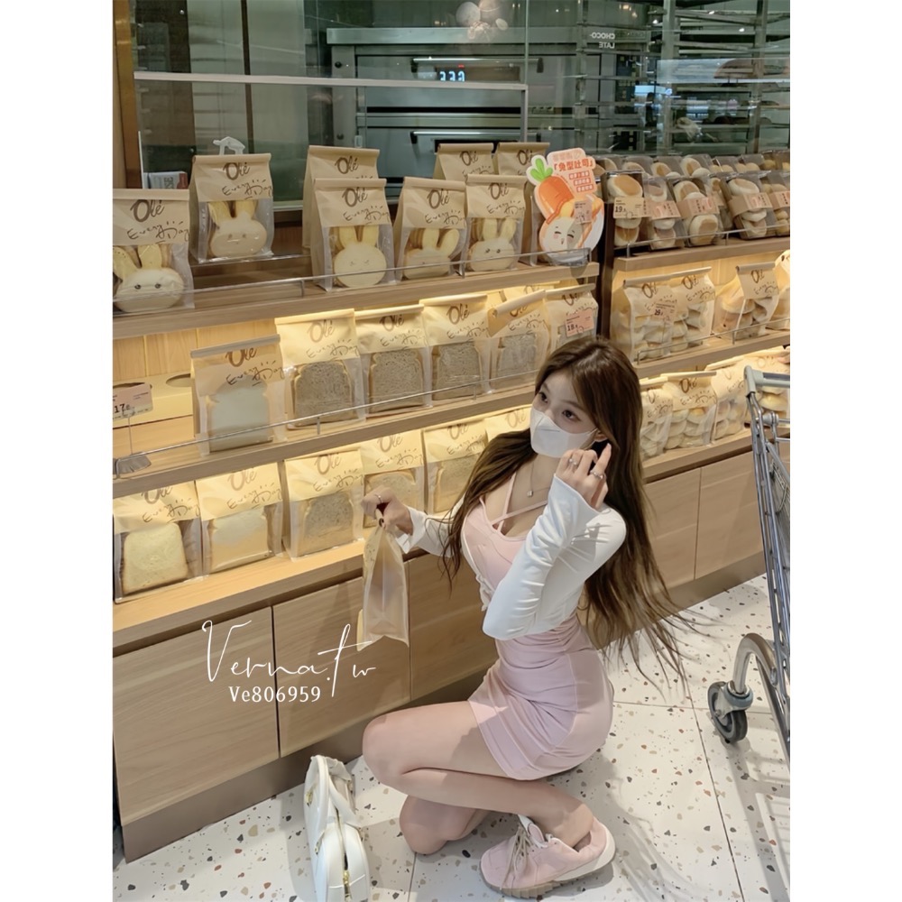 超美！白粉色系開衫+連身裙-細節圖4