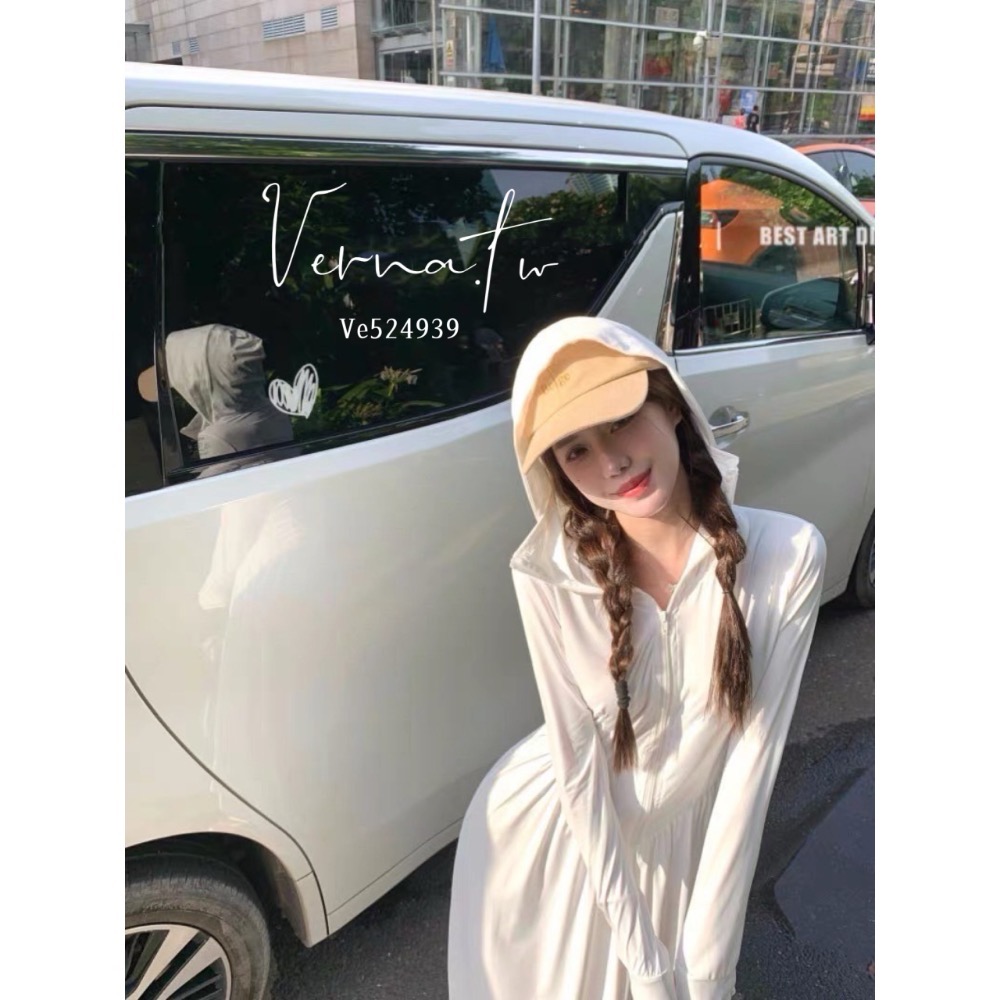 夏日限定‘ 冰絲帶帽連身A字裙-細節圖5