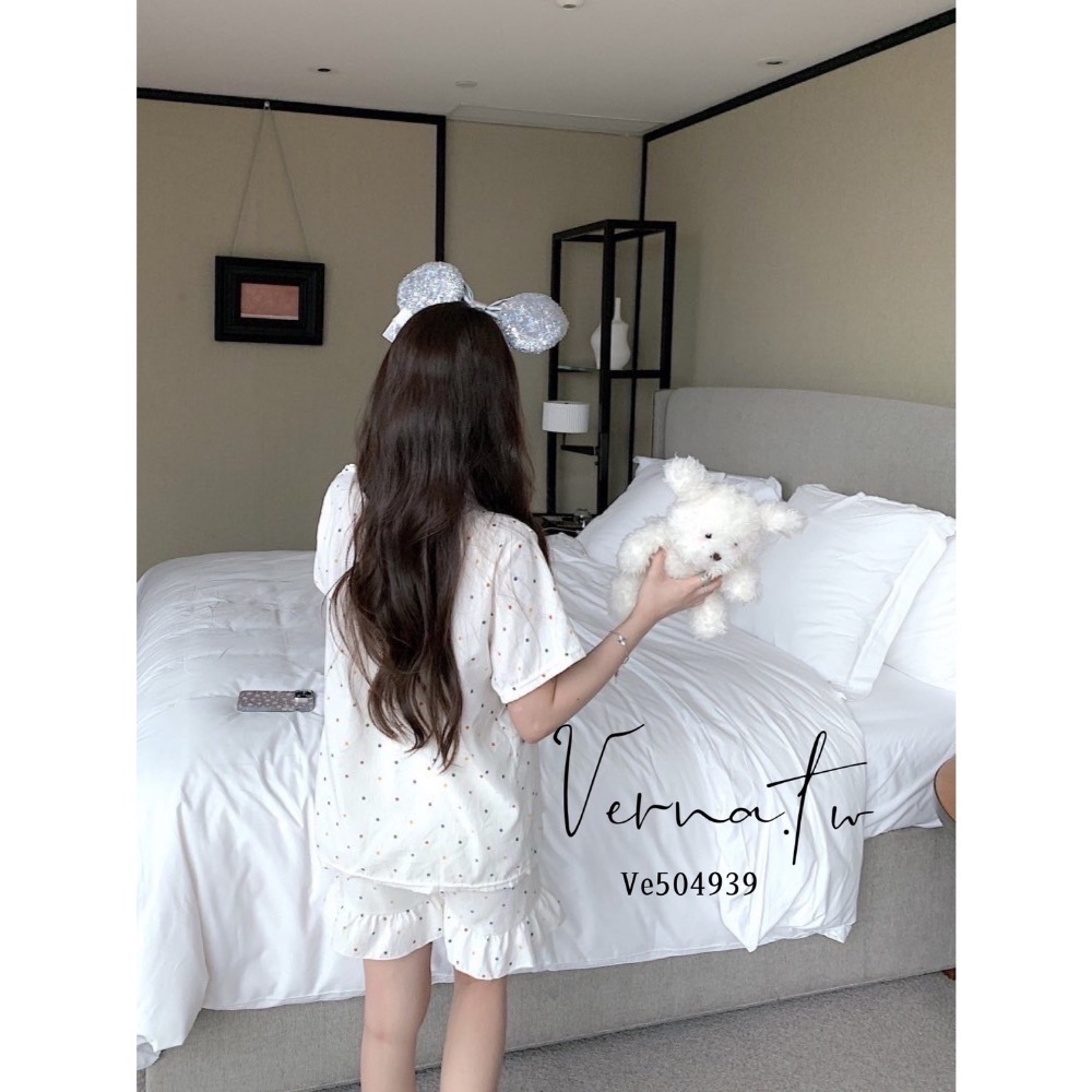 可愛滿分‘ 甜美波點睡衣套裝-細節圖8