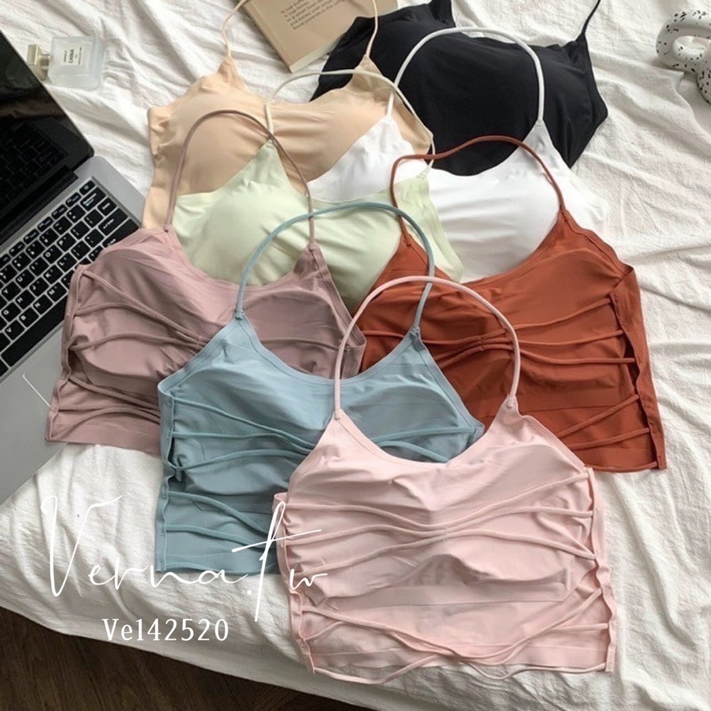 夏日休閒必買款‘ 掛脖交叉美背冰絲背心8色-細節圖3