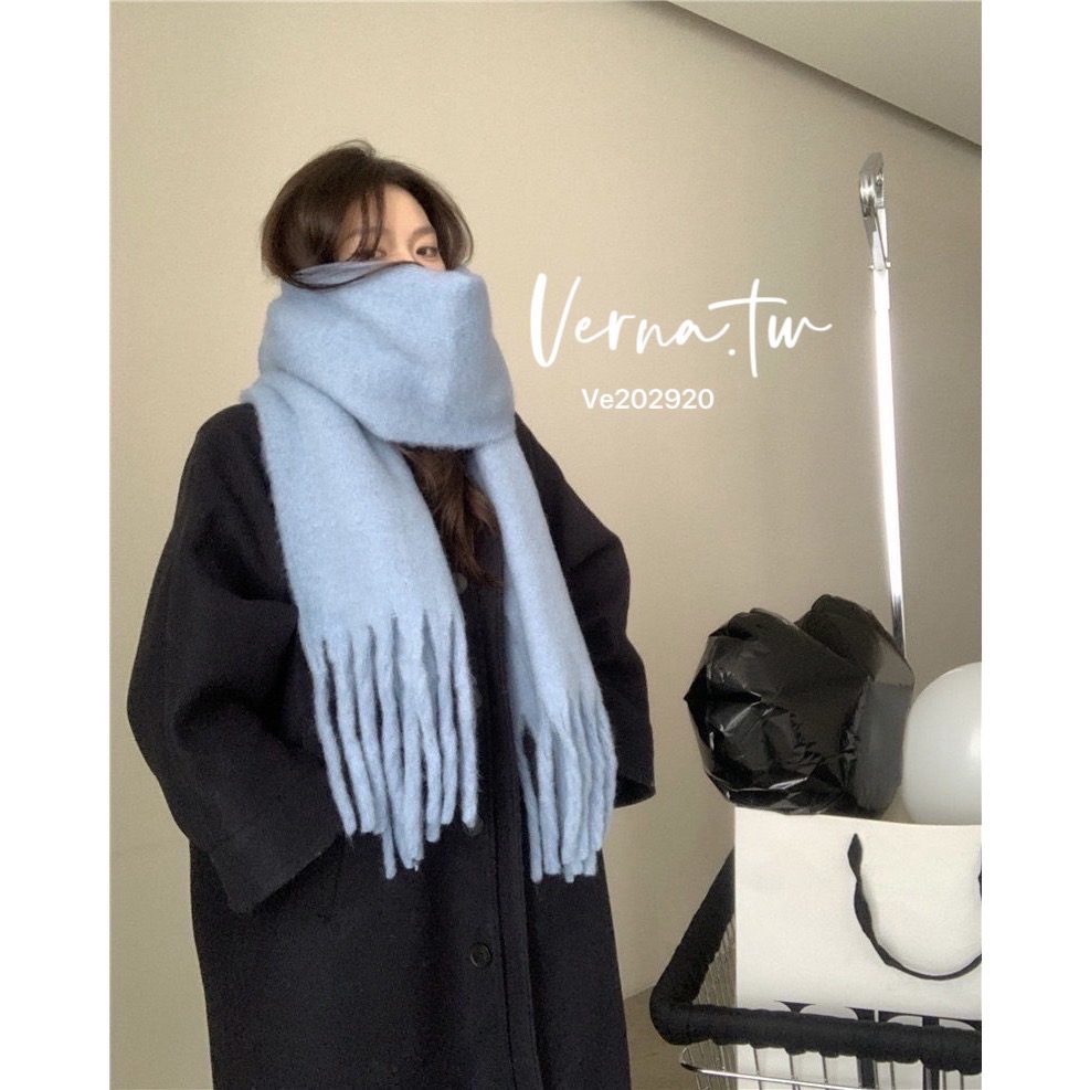 冬日氛圍感純色流蘇大圍巾-細節圖10