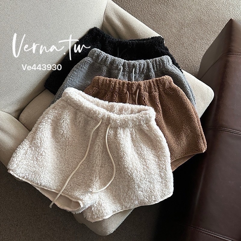 熊寶寶羊羔毛絨短褲-細節圖2