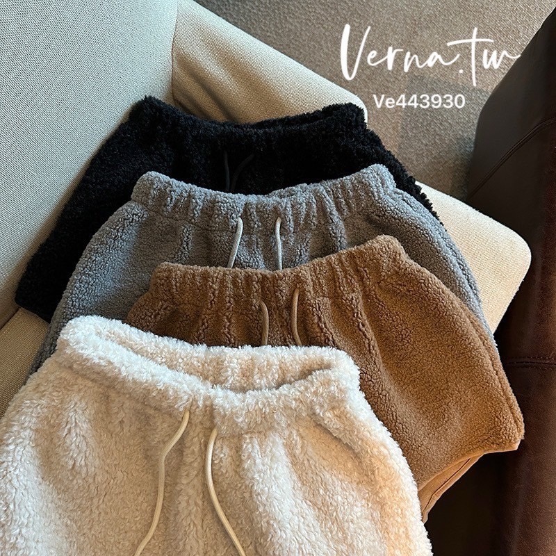 熊寶寶羊羔毛絨短褲-細節圖3