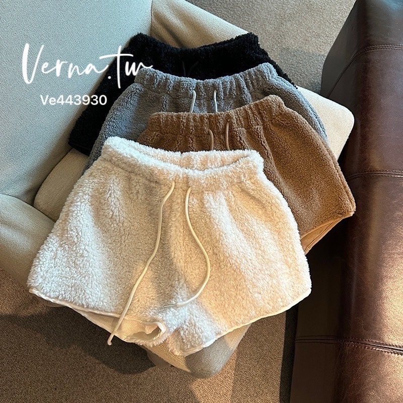 熊寶寶羊羔毛絨短褲-細節圖4