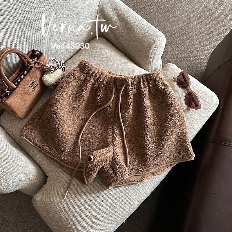 熊寶寶羊羔毛絨短褲-細節圖8