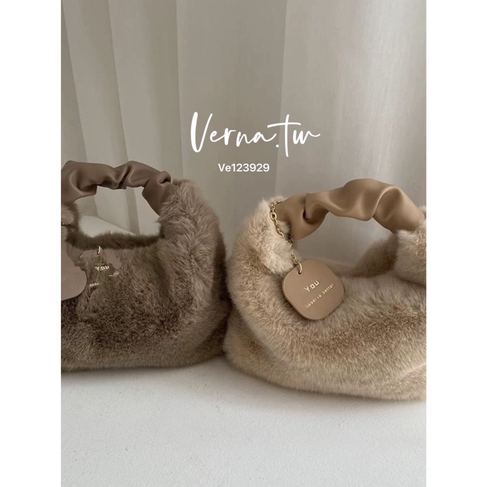 雲朵☁️絨毛吊牌皮革包包-細節圖5