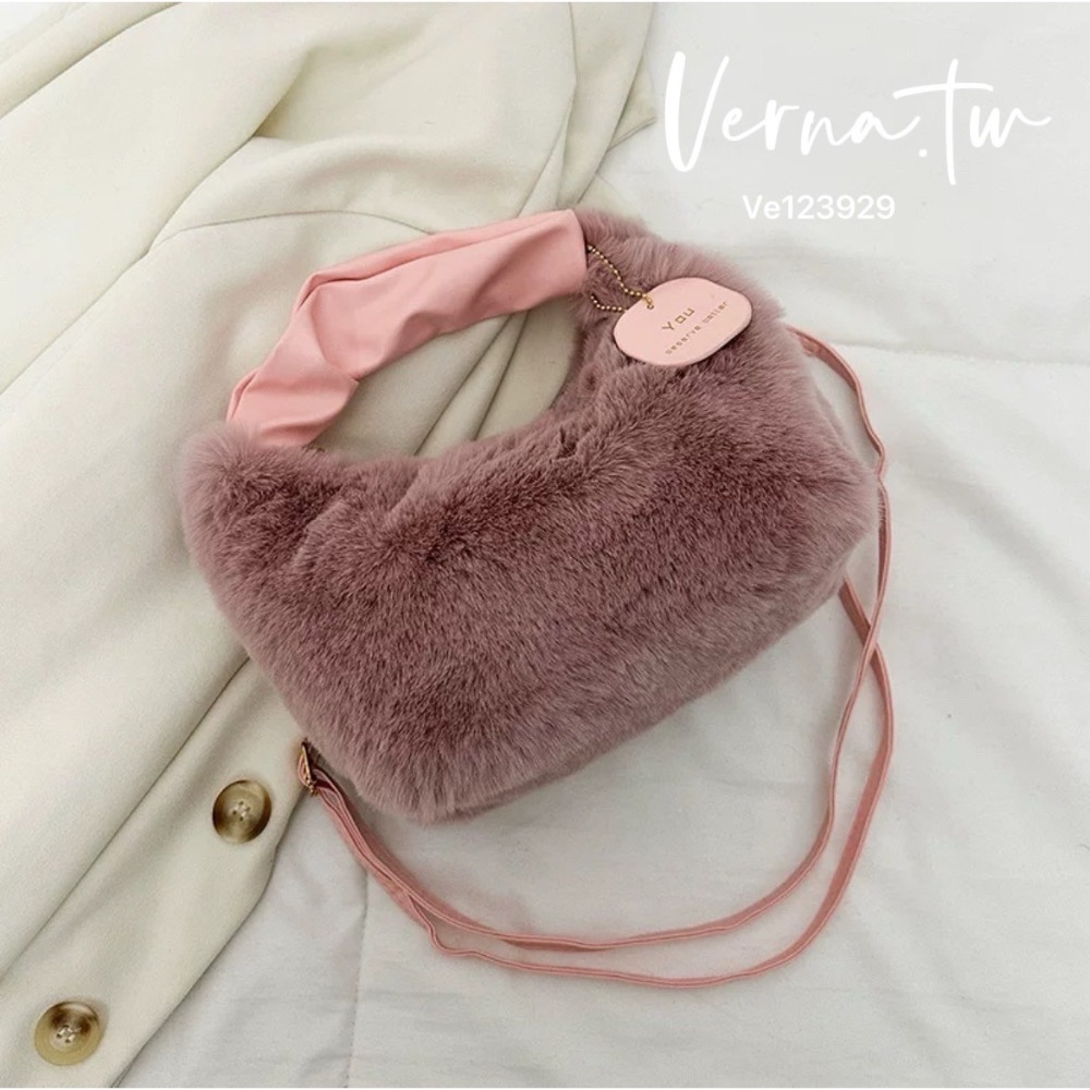 雲朵☁️絨毛吊牌皮革包包-細節圖9