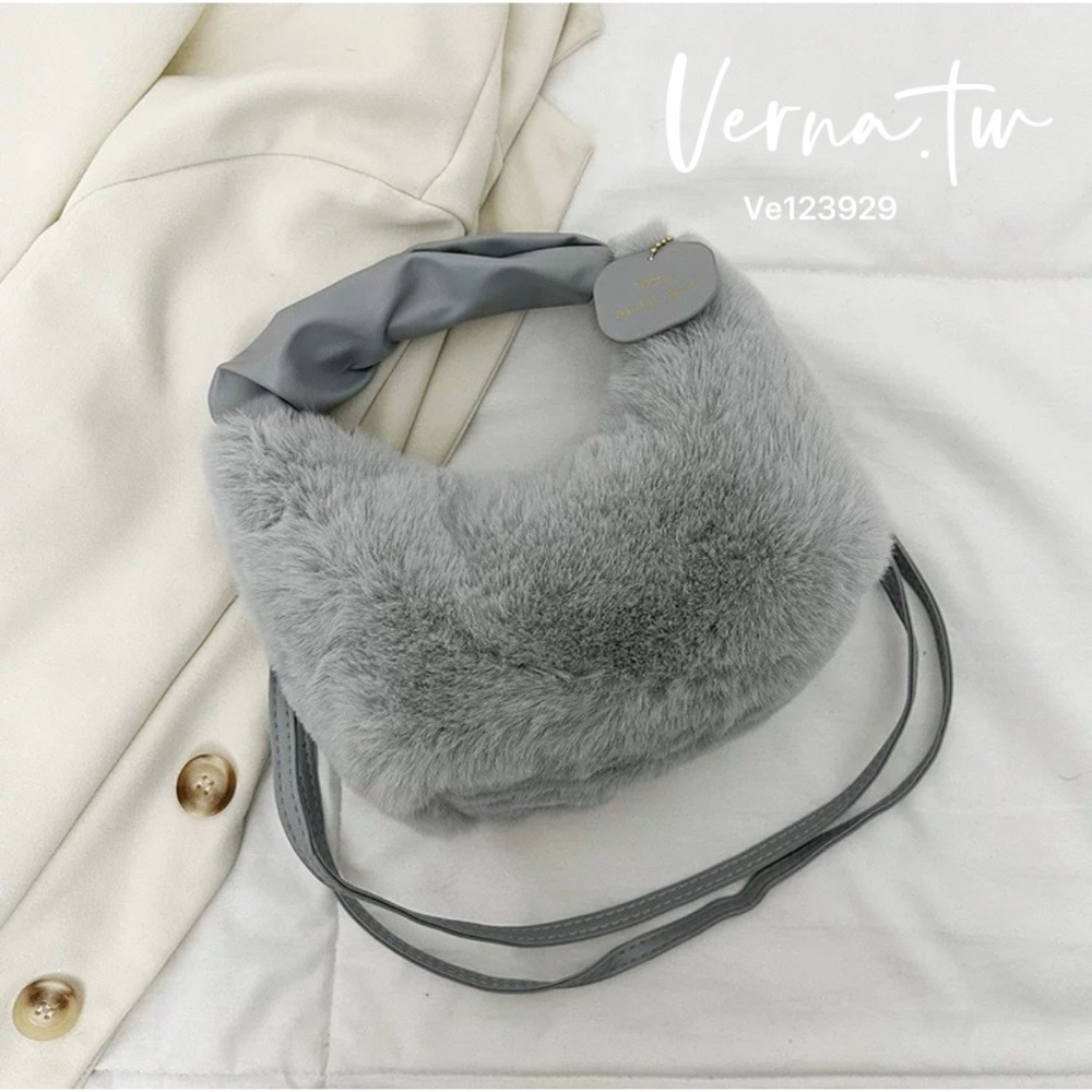 雲朵☁️絨毛吊牌皮革包包-細節圖10