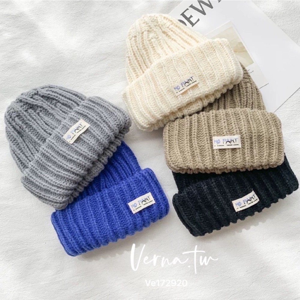 9色x暖糯簡約標籤純色針織帽-細節圖2