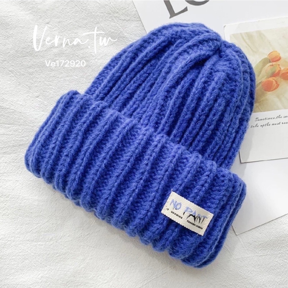 9色x暖糯簡約標籤純色針織帽-細節圖7