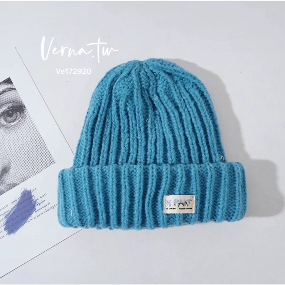 9色x暖糯簡約標籤純色針織帽-細節圖10