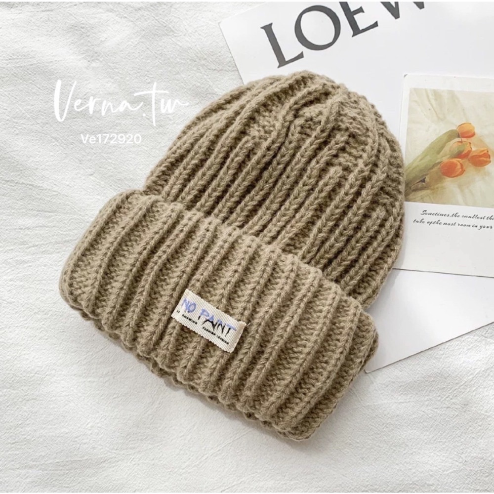 9色x暖糯簡約標籤純色針織帽-細節圖11