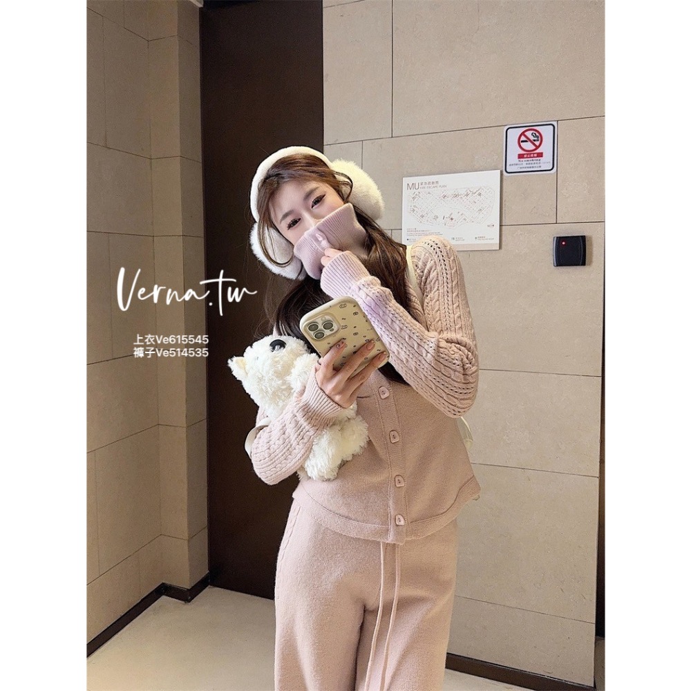 法式甜妞麻花針織兩件套裝 - Verna.tw - iOPEN Mall