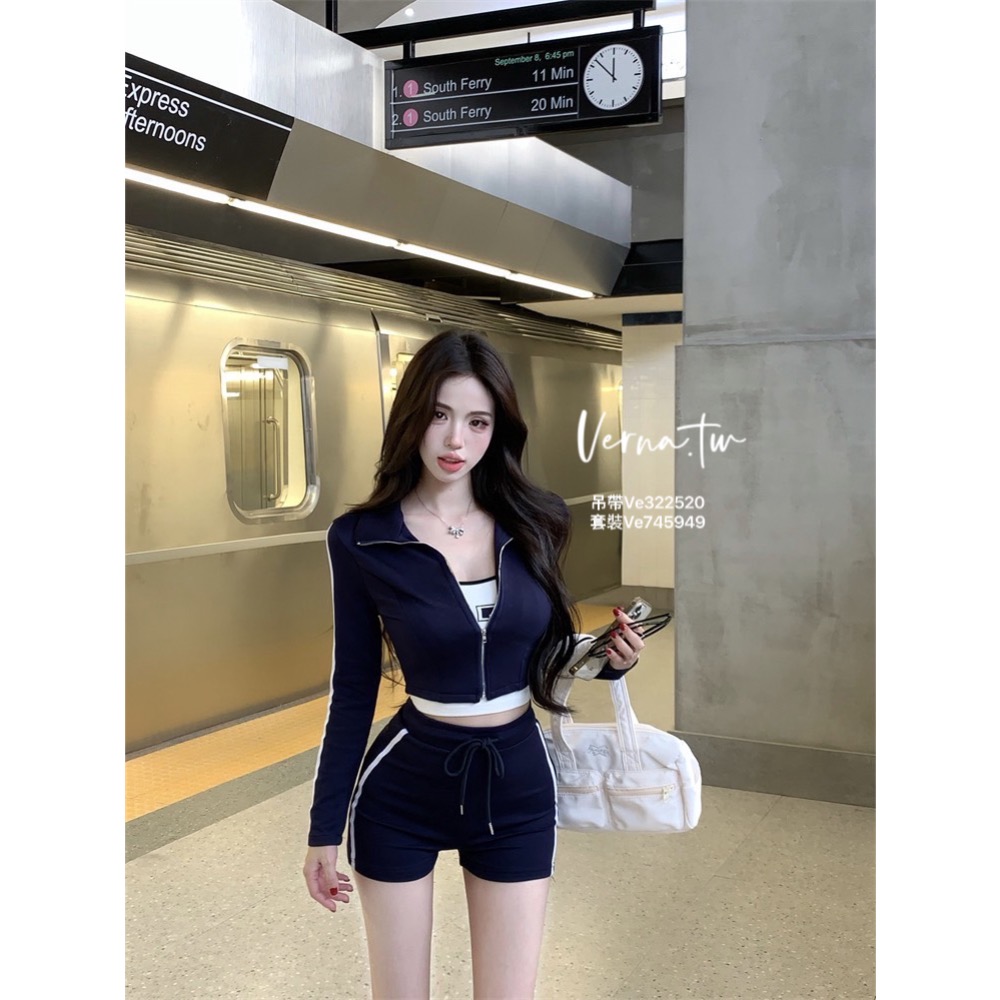 休閒百搭字母吊帶背心套裝-細節圖8