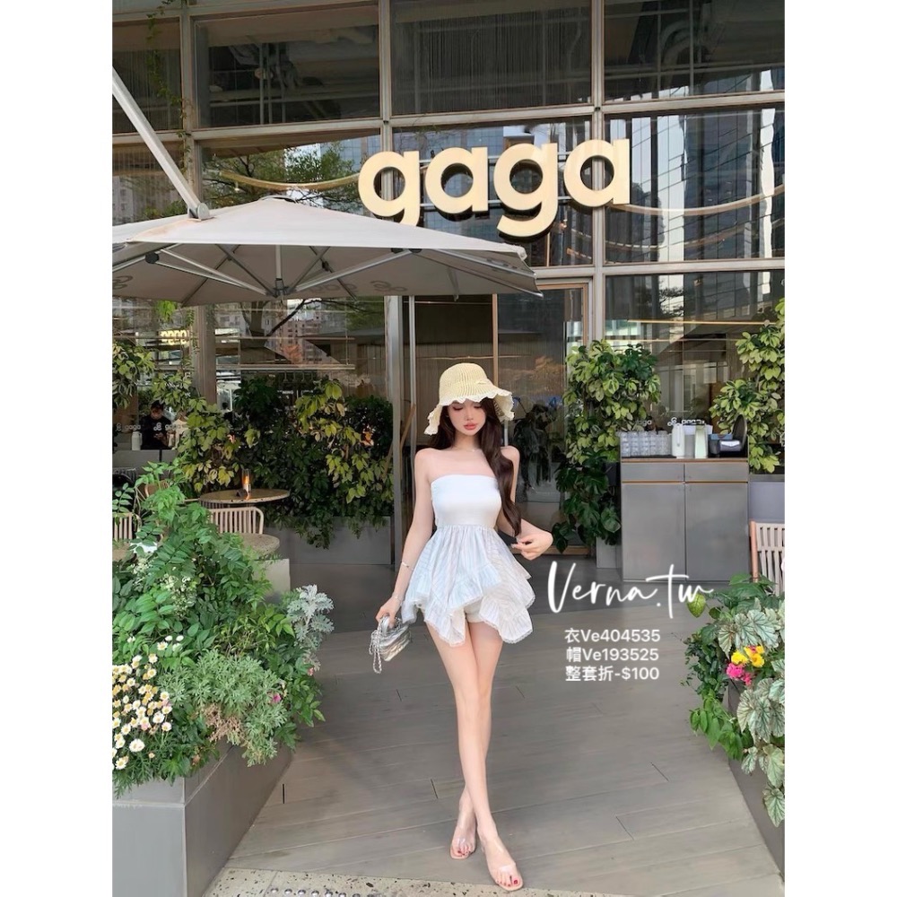 獨家訂製‘條紋拼接無袖洋 夏日草編法式帽-細節圖5